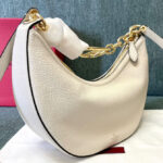 Valentino Small Vlogo Moon Hobo Bag In Grainy Calfskin With Chain